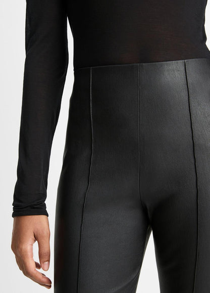 VINCE Hot Sale - Stretch-Leather Crop Flare Pant in Trousers