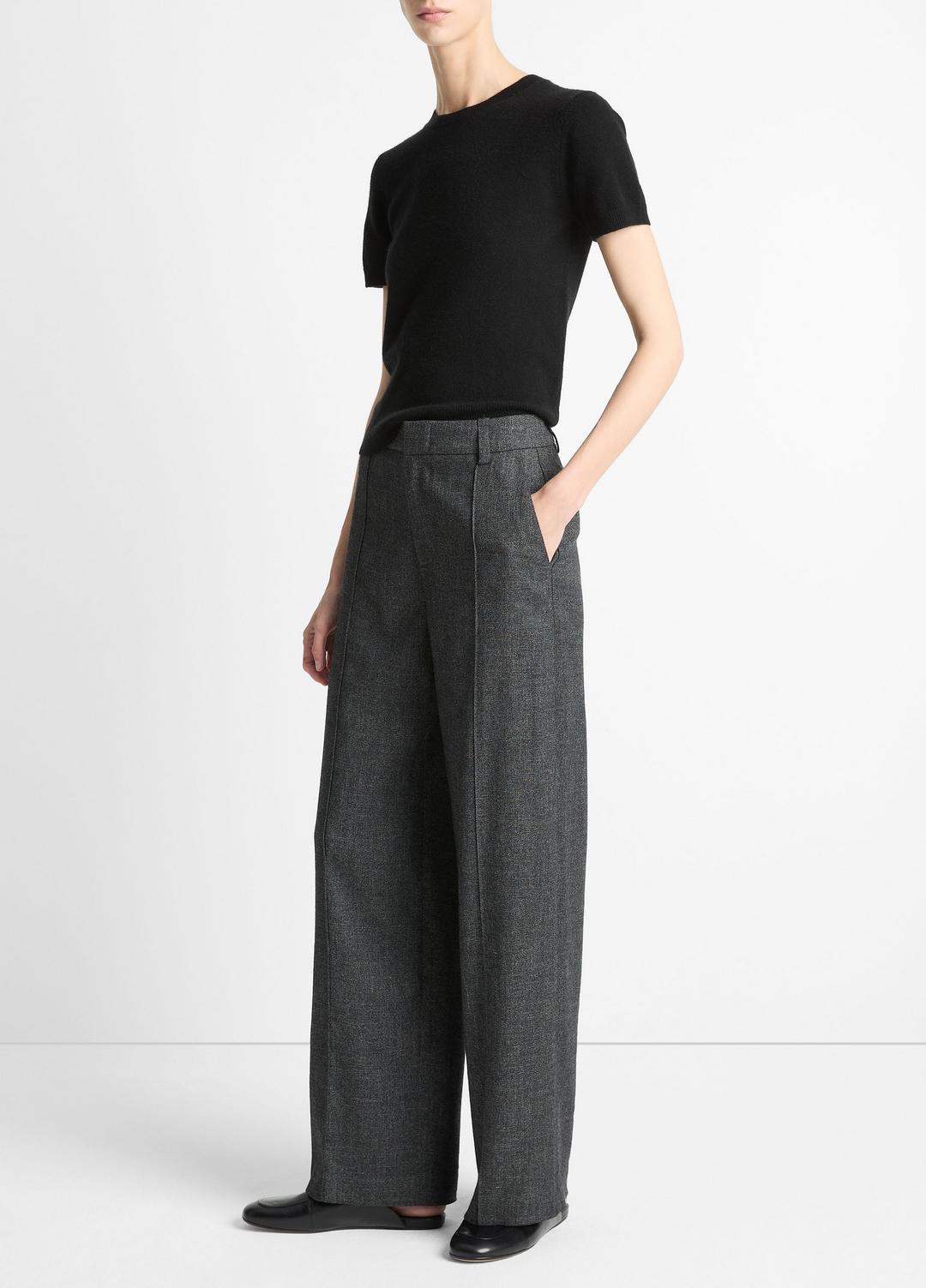 VINCE Great Value - Italian Jaspe Pintuck High-Waist Wide-Leg Pant in Wide Leg
