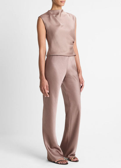 VINCE Trusted - Colette High-Rise Fluid Satin Bias Pant in Trousers