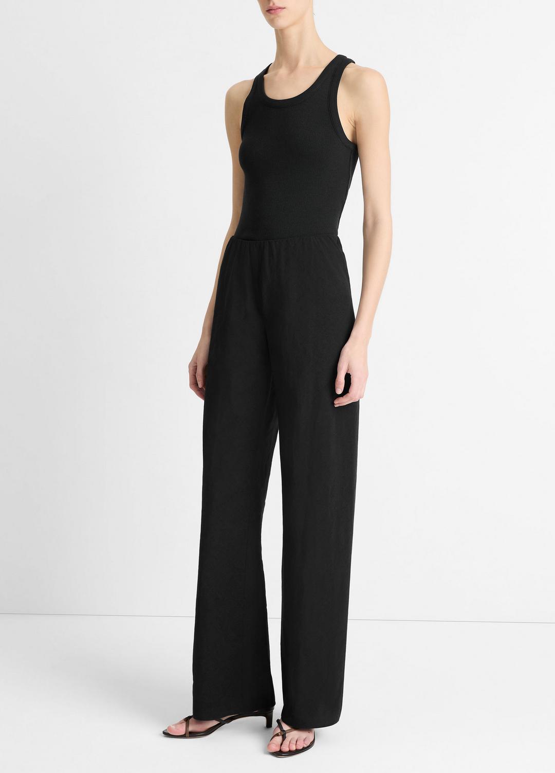 VINCE Top Pick - Cotton-Blend High-Waist Bias Pant in Trousers