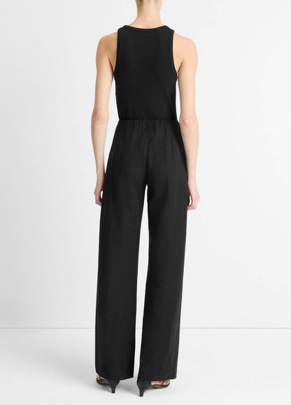VINCE Top Pick - Cotton-Blend High-Waist Bias Pant in Trousers