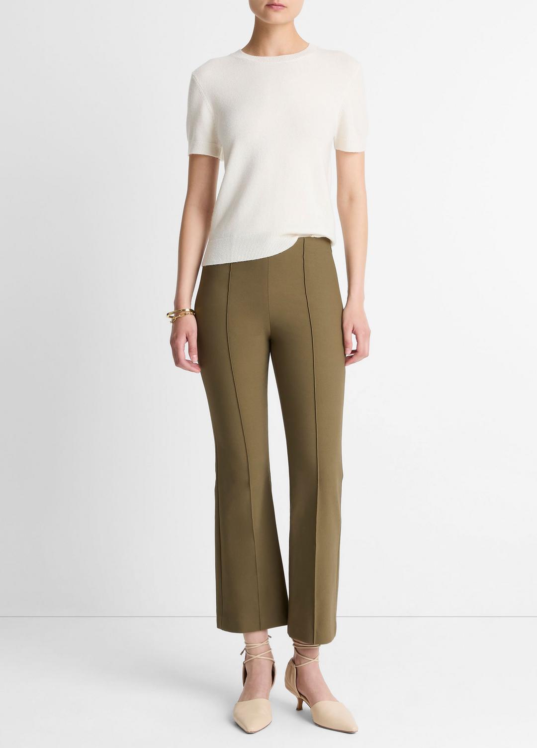 VINCE Discount - Niki Mid-Rise Pintuck Crop Flare Pant in Trousers
