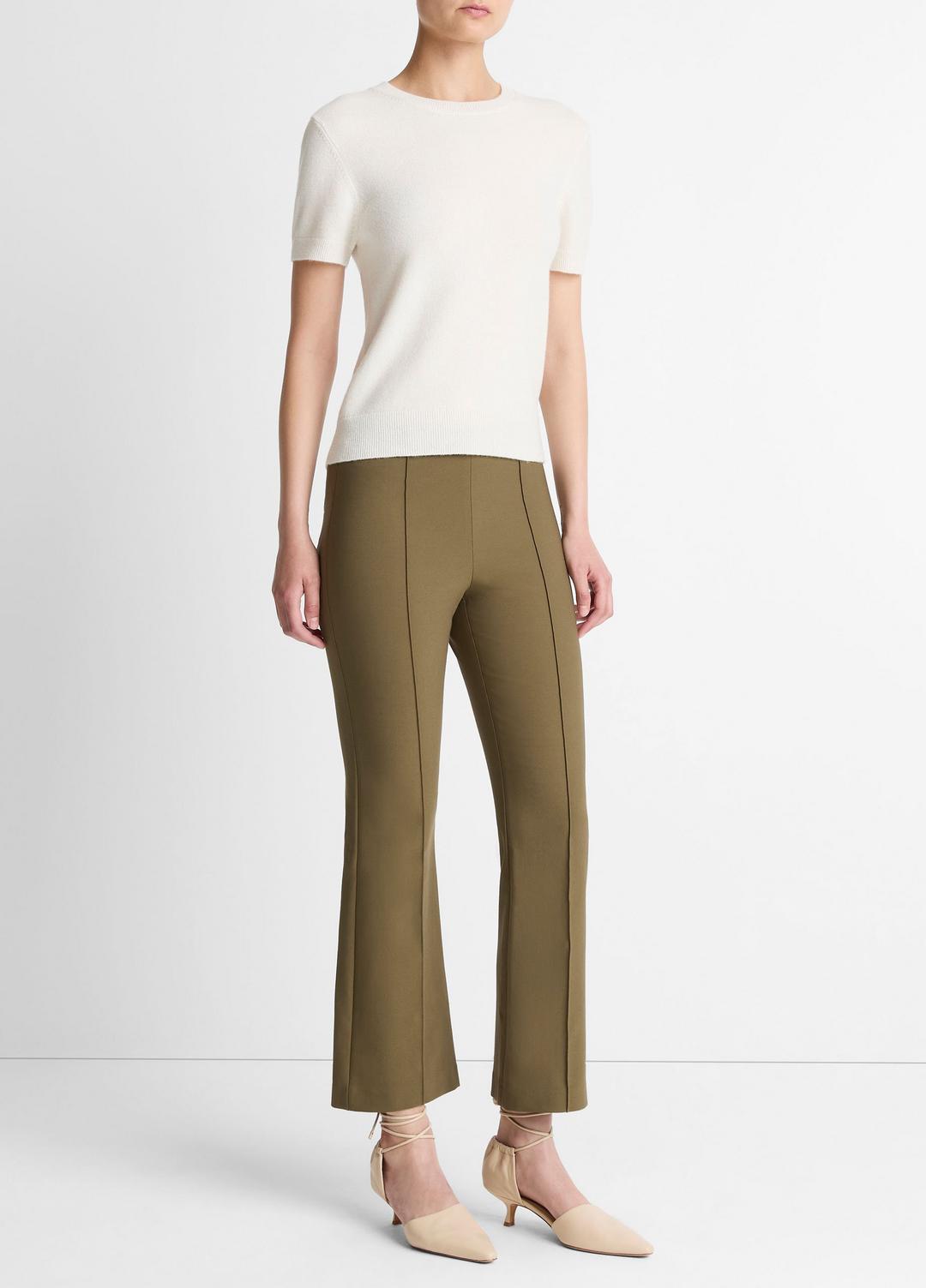 VINCE Discount - Niki Mid-Rise Pintuck Crop Flare Pant in Trousers