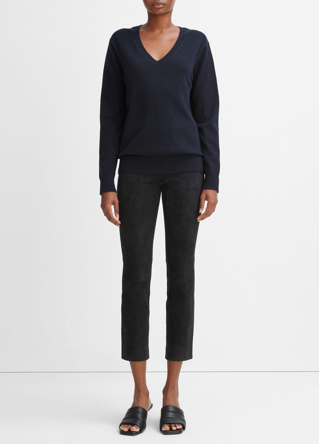 VINCE Special Offer - Stretch Suede Split Hem Crop Legging in Leggings