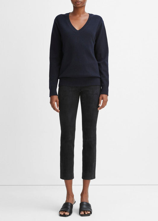VINCE Special Offer - Stretch Suede Split Hem Crop Legging in Leggings