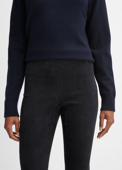VINCE Special Offer - Stretch Suede Split Hem Crop Legging in Leggings