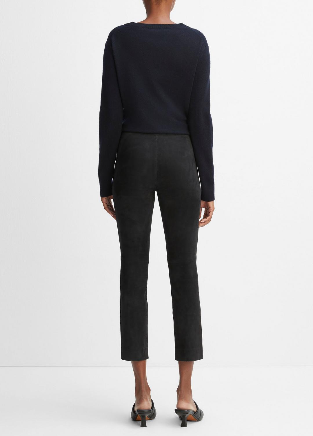 VINCE Special Offer - Stretch Suede Split Hem Crop Legging in Leggings