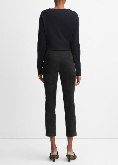 VINCE Special Offer - Stretch Suede Split Hem Crop Legging in Leggings