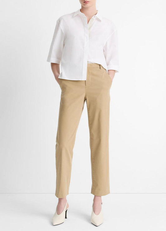 VINCE Customer Favorite - Avery Mid-Rise Italian Stretch-Cotton Chino Pant in Trousers