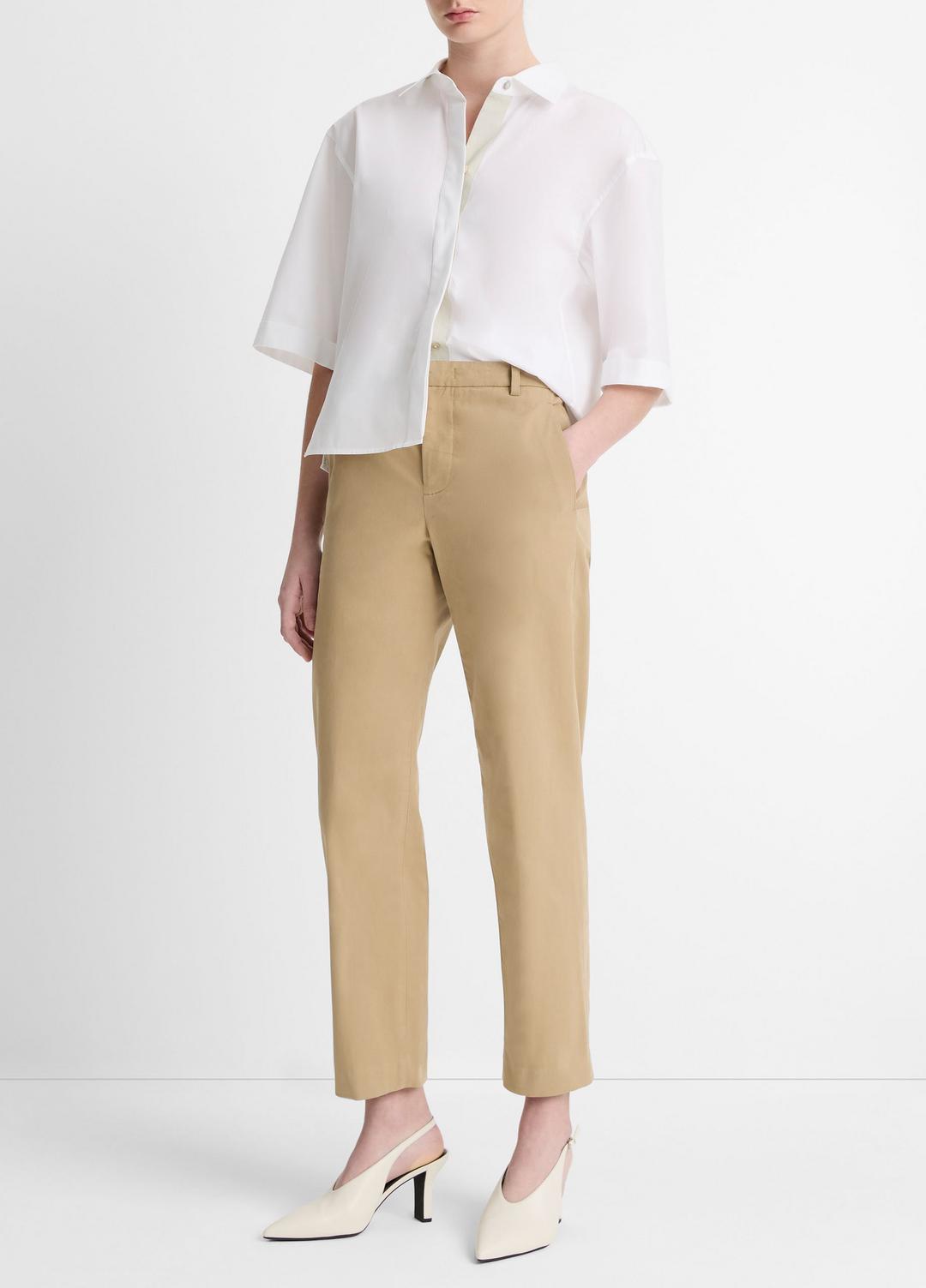 VINCE Customer Favorite - Avery Mid-Rise Italian Stretch-Cotton Chino Pant in Trousers