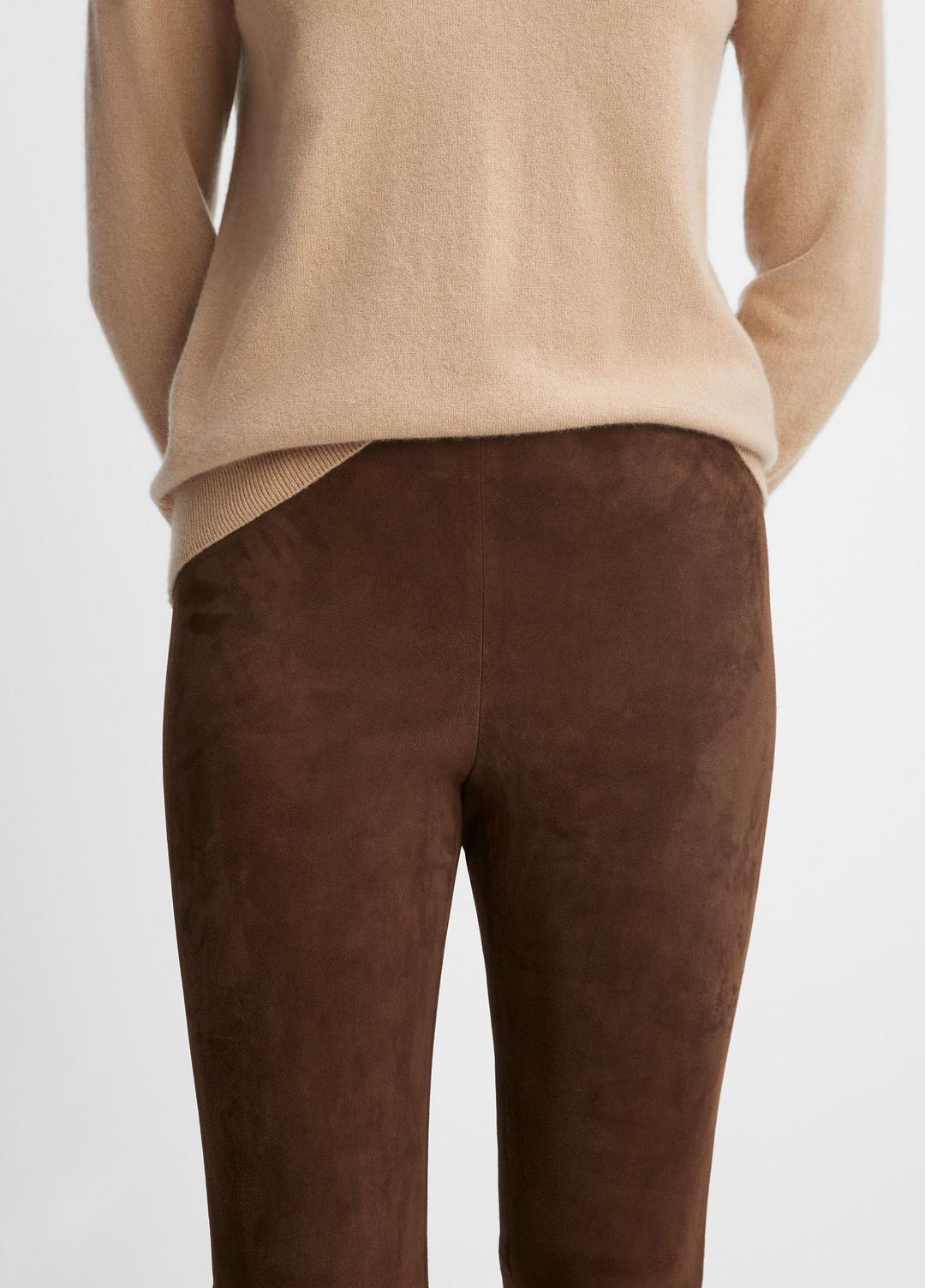 VINCE Quality - Stretch Suede Split Hem Crop Legging in Leggings