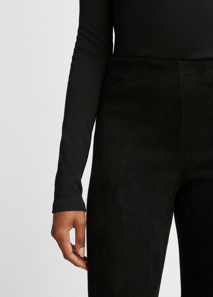 VINCE Top Pick - Stretch-Suede Cropped Flare Legging in Leggings