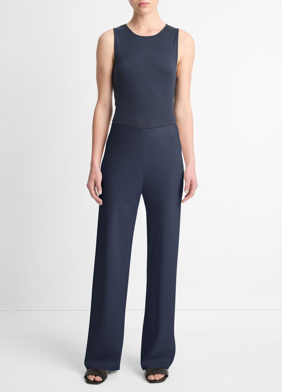 VINCE New - Colette High-Rise Crepe Bias Pant in Trousers