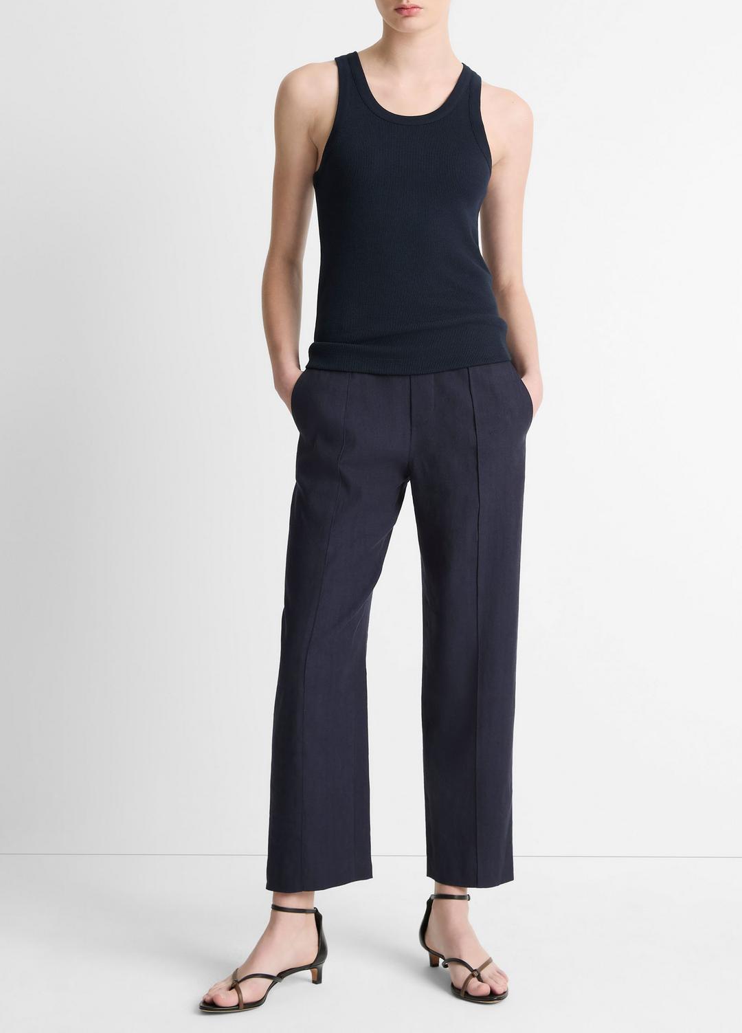 VINCE Best Seller - Grace Mid-Rise Linen-Blend Pull-On Pant in Trousers
