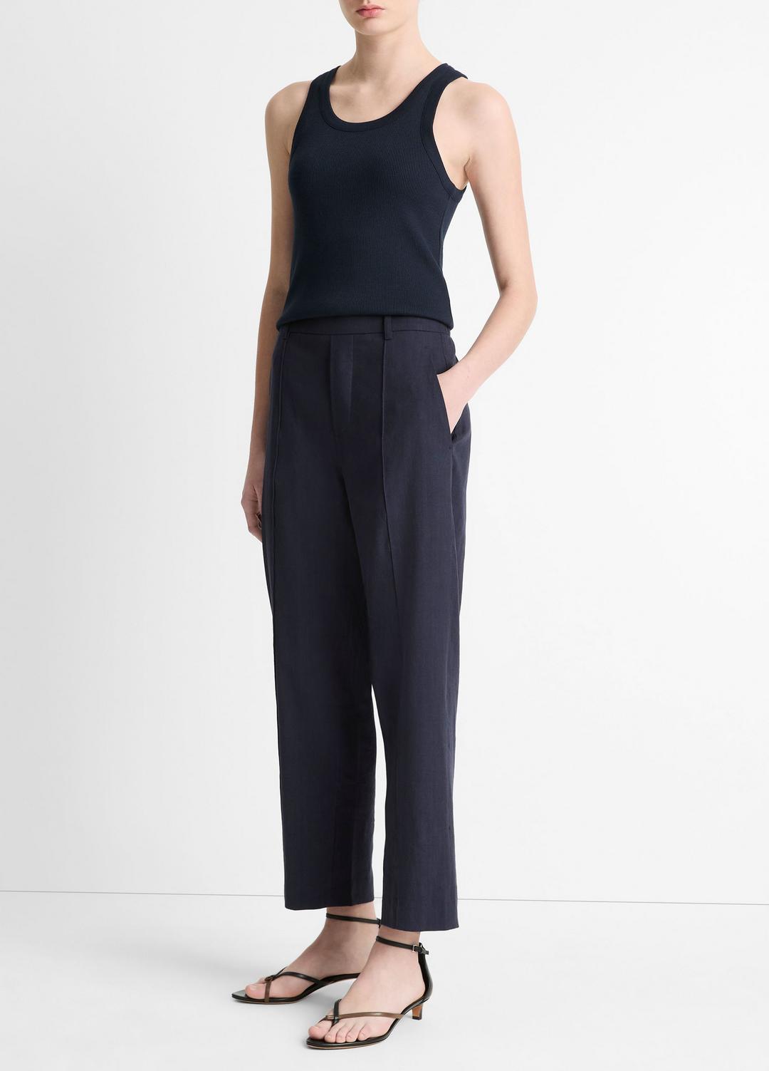 VINCE Best Seller - Grace Mid-Rise Linen-Blend Pull-On Pant in Trousers