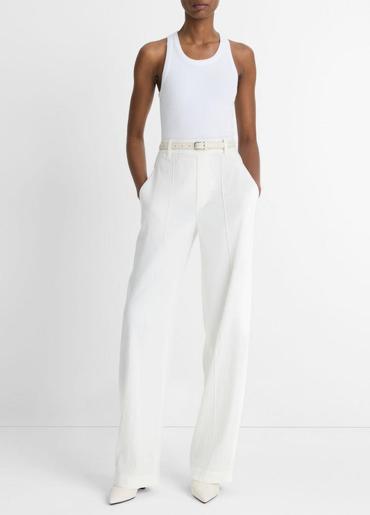 VINCE Deals - Linen-Blend High-Rise Pull-On Pant in Trousers