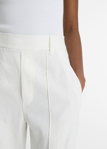 VINCE Deals - Linen-Blend High-Rise Pull-On Pant in Trousers