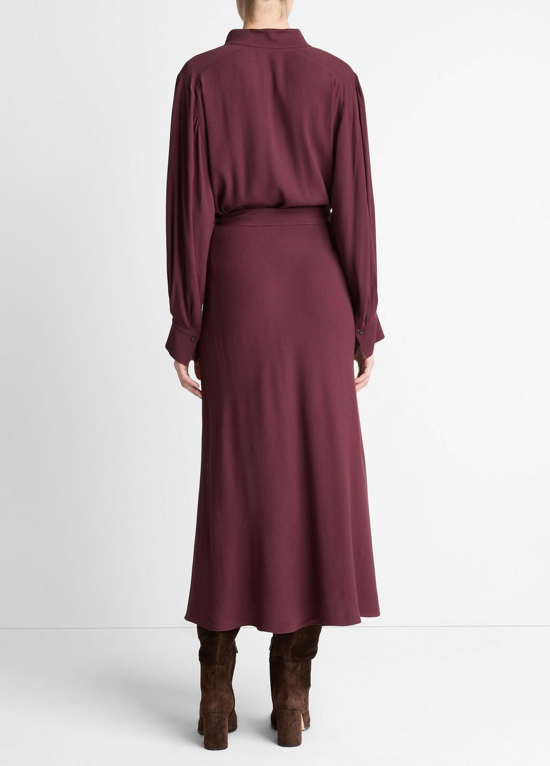 VINCE Sale - Crepe Collar-Stand Shirt Dress in Dresses