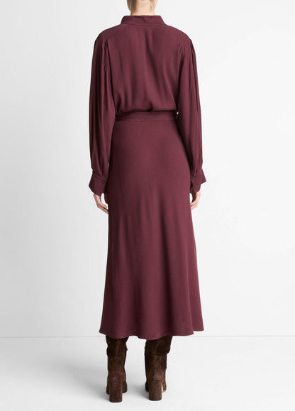 VINCE Sale - Crepe Collar-Stand Shirt Dress in Dresses
