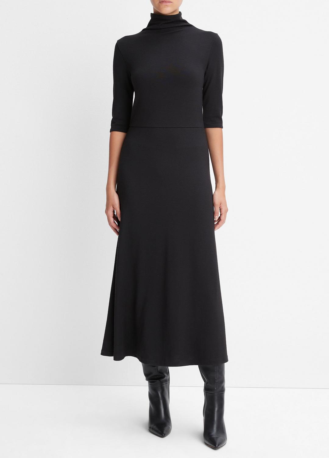 VINCE Sale - Elbow-Sleeve Turtleneck Dress in Dresses