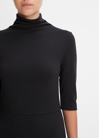 VINCE Sale - Elbow-Sleeve Turtleneck Dress in Dresses
