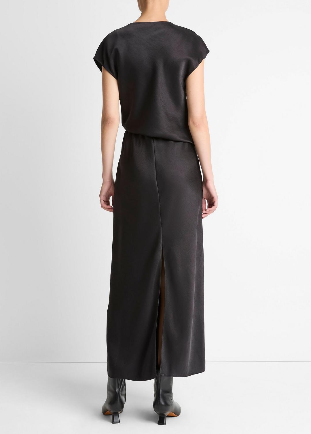 VINCE Top Pick - Draped Satin Cowl-Neck Dress in Dresses