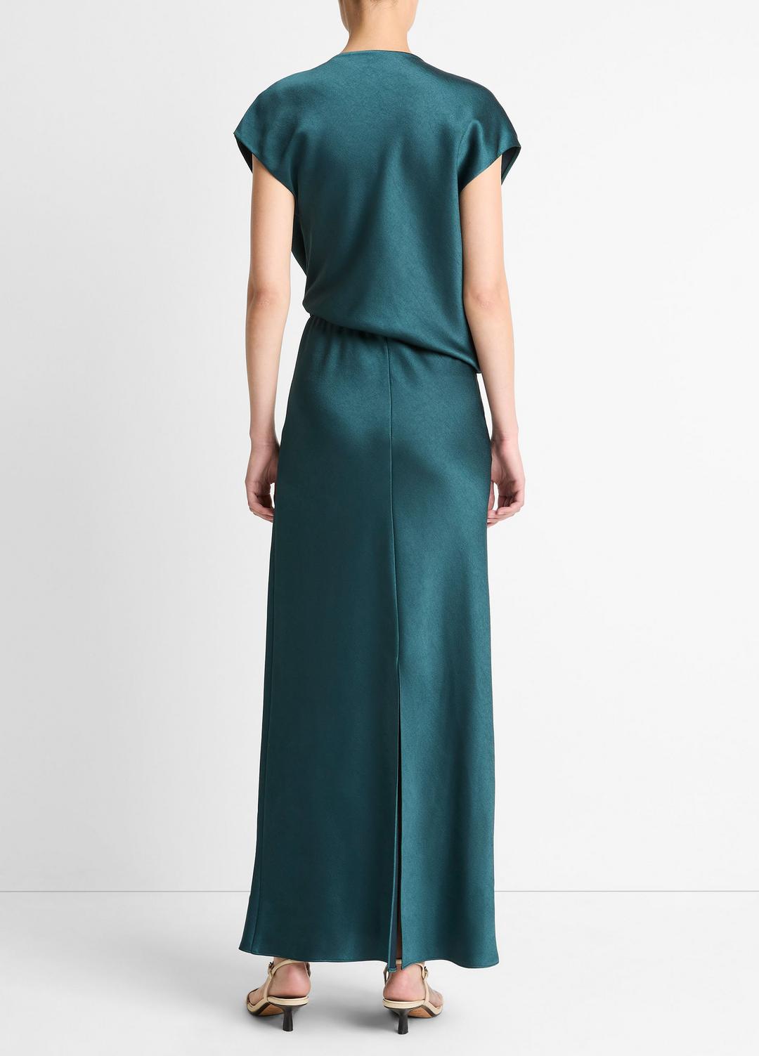 VINCE Trending - Draped Satin Cowl-Neck Dress in Dresses