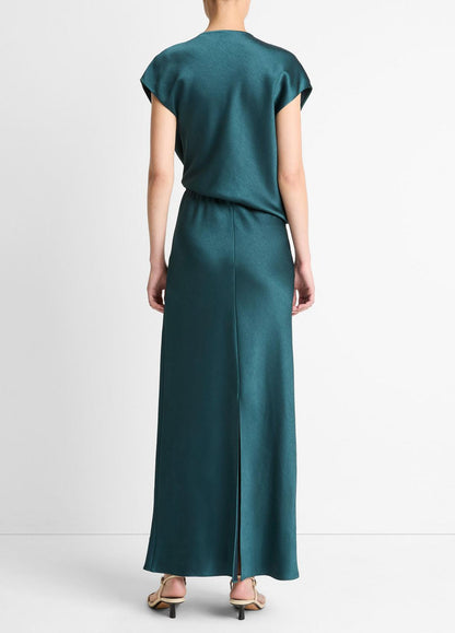 VINCE Trending - Draped Satin Cowl-Neck Dress in Dresses