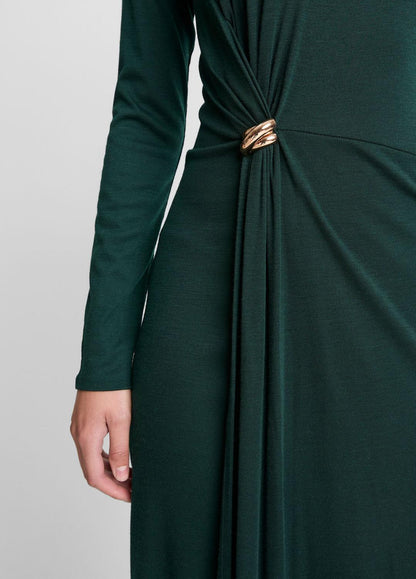 VINCE Best Price - Cinched-Waist Wool-Blend Long-Sleeve Dress in Dresses