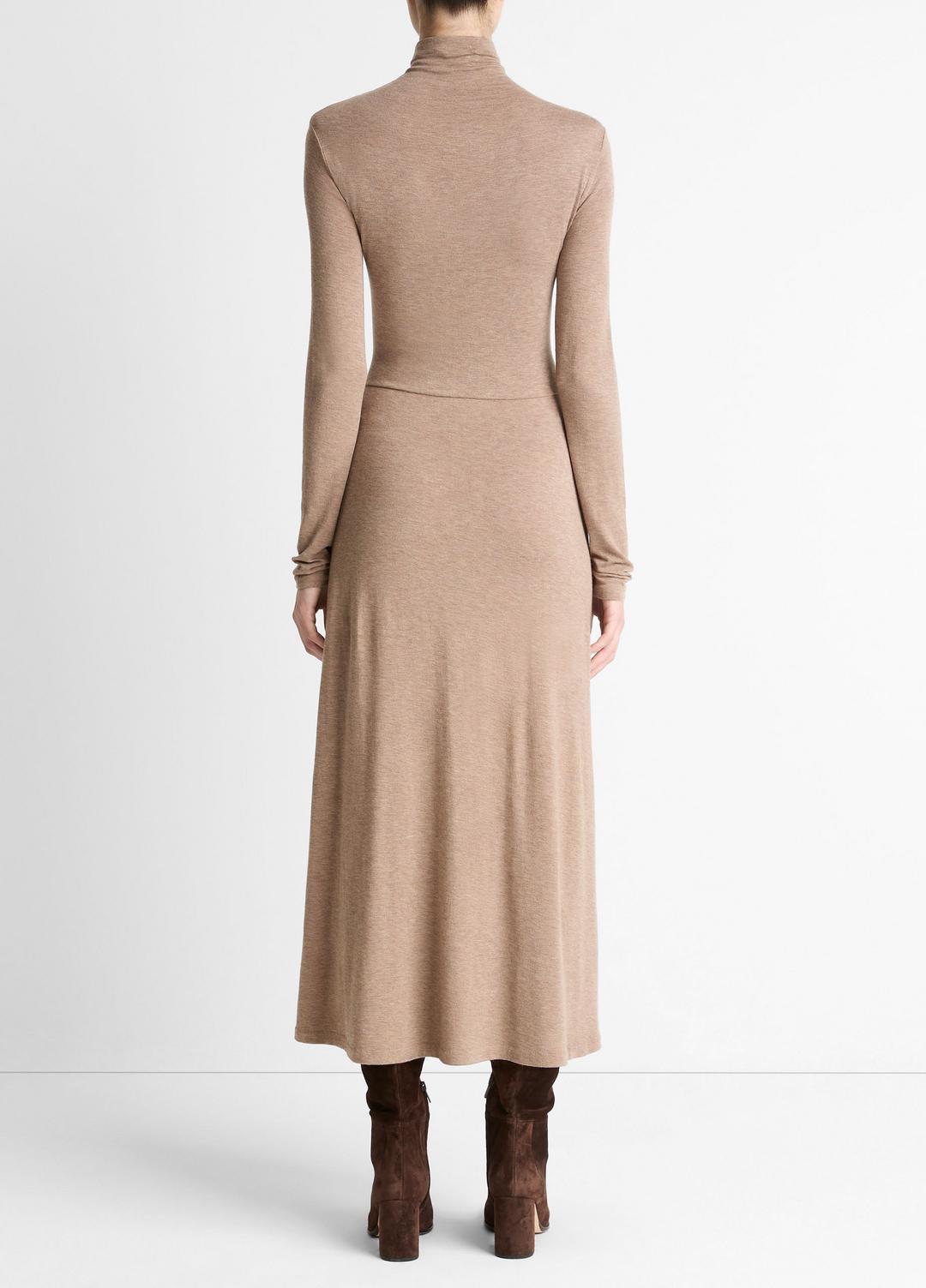 VINCE Deals - Cozy Jersey Funnel-Neck Long-Sleeve Dress in Dresses