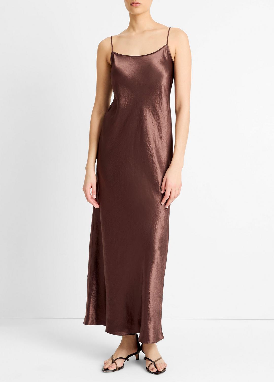 VINCE Great Value - Satin Bias Maxi Slip Dress in Dresses
