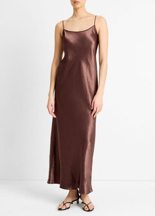 VINCE Great Value - Satin Bias Maxi Slip Dress in Dresses