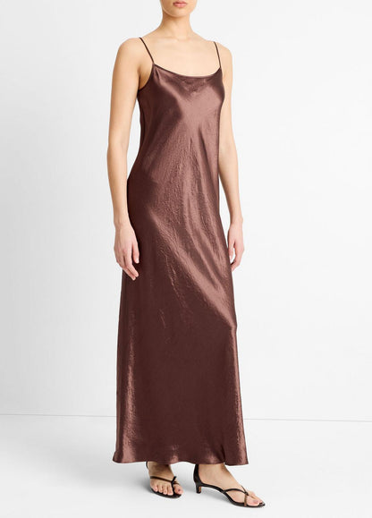 VINCE Great Value - Satin Bias Maxi Slip Dress in Dresses