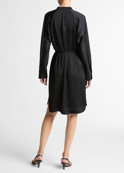 VINCE Top Pick - Matte Satin Band-Collar Dress in Dresses