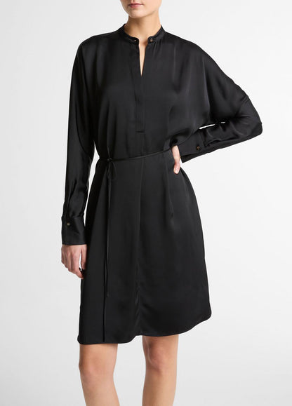 VINCE Top Pick - Matte Satin Band-Collar Dress in Dresses