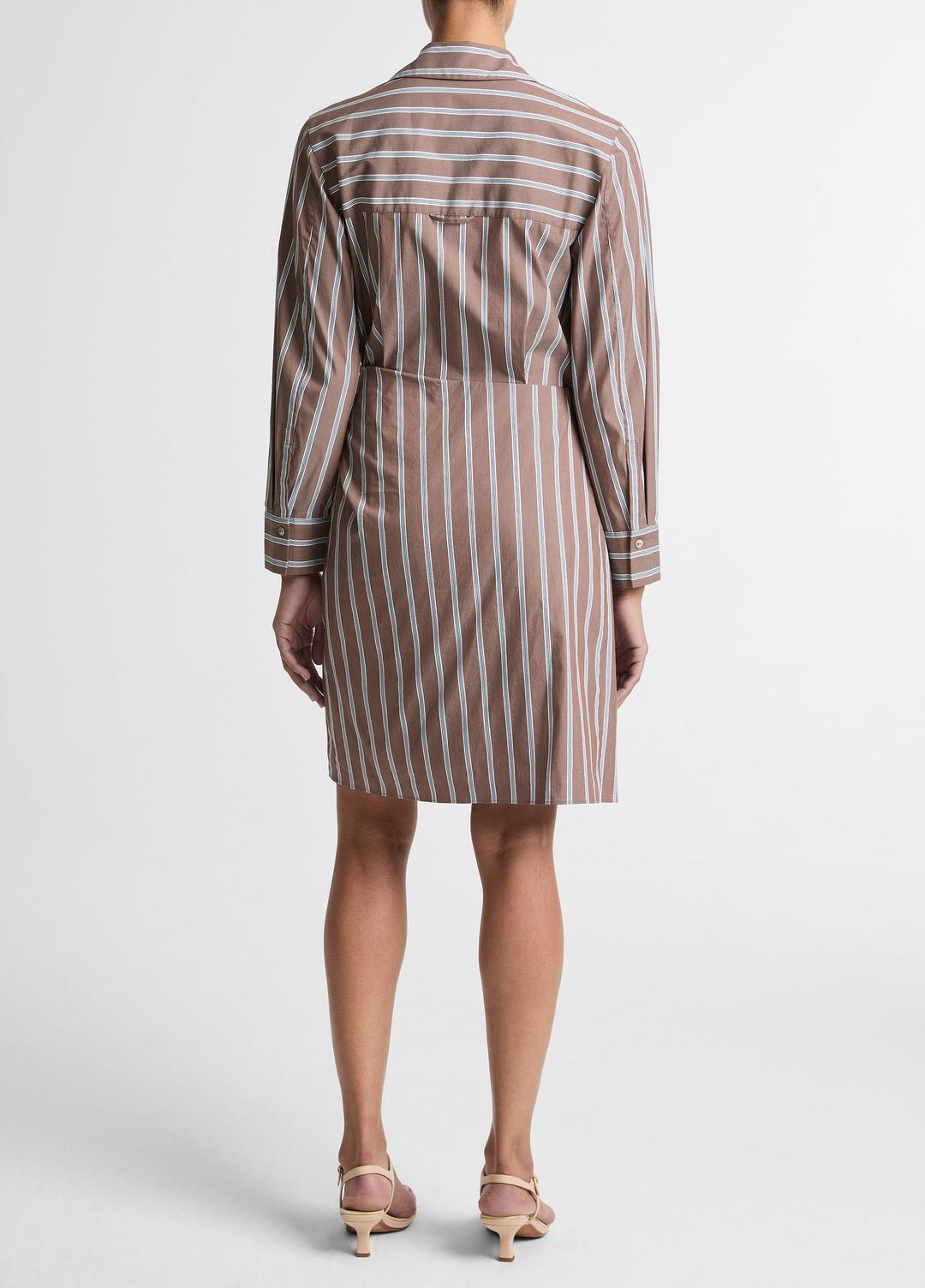 VINCE Classic - Striped Cotton-Blend Wrap Dress in Dresses