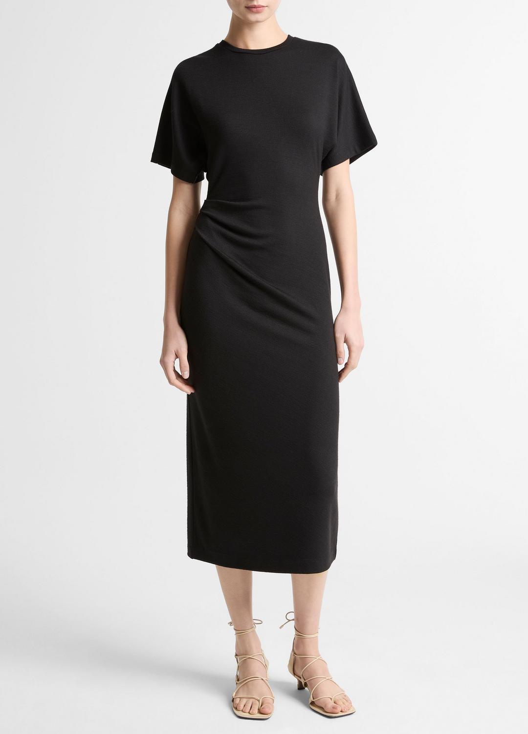 VINCE Essential - Ruched-Side Matte Jersey Short-Sleeve Dress in Dresses