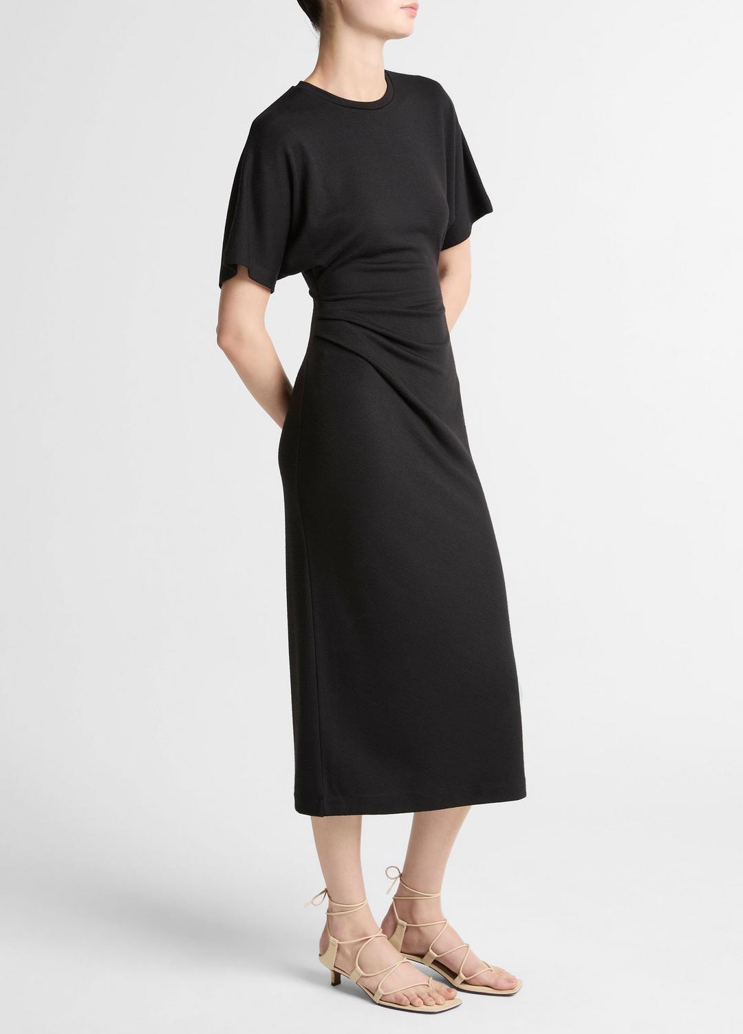 VINCE Essential - Ruched-Side Matte Jersey Short-Sleeve Dress in Dresses