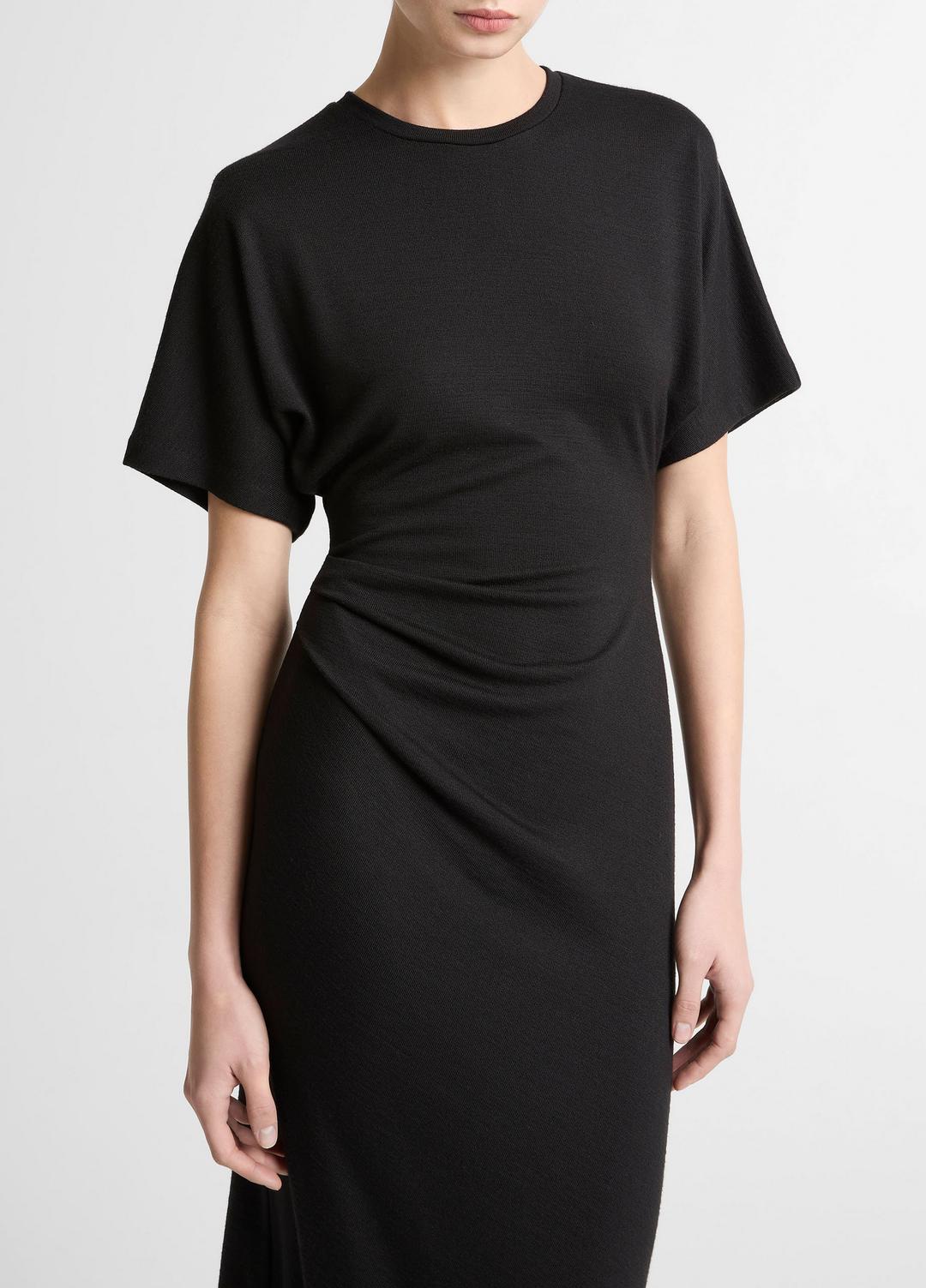 VINCE Essential - Ruched-Side Matte Jersey Short-Sleeve Dress in Dresses