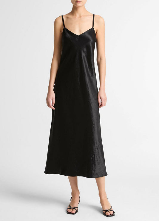 VINCE Discount - Satin V-Neck Slip Dress in Dresses