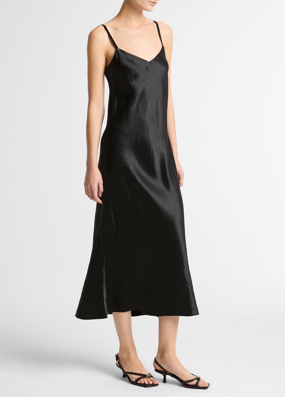 VINCE Discount - Satin V-Neck Slip Dress in Dresses