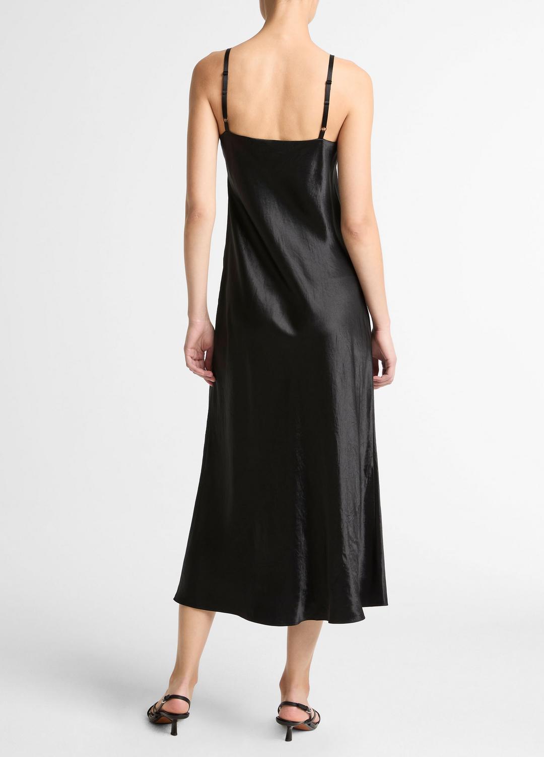 VINCE Discount - Satin V-Neck Slip Dress in Dresses