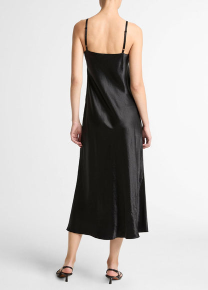 VINCE Discount - Satin V-Neck Slip Dress in Dresses