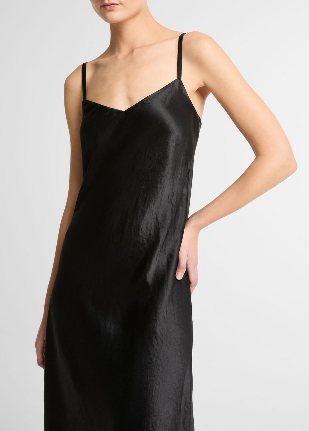 VINCE Discount - Satin V-Neck Slip Dress in Dresses