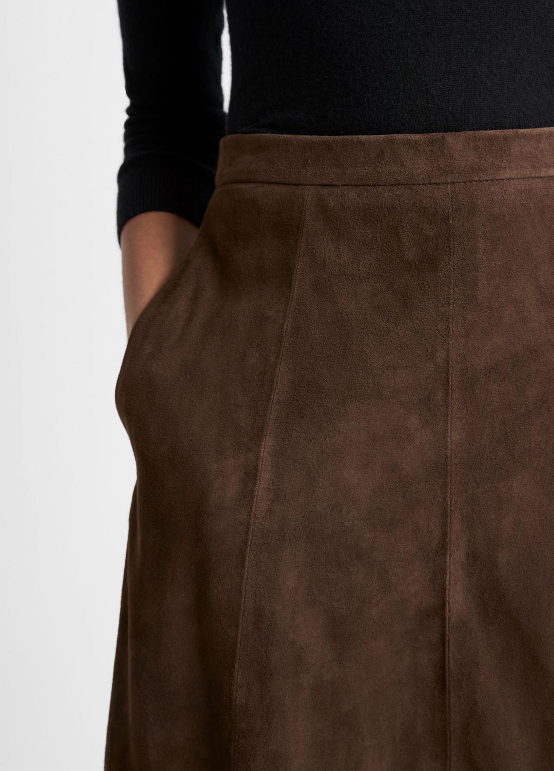 VINCE Everyday - Suede Mid-Rise Flared Skirt in Skirts