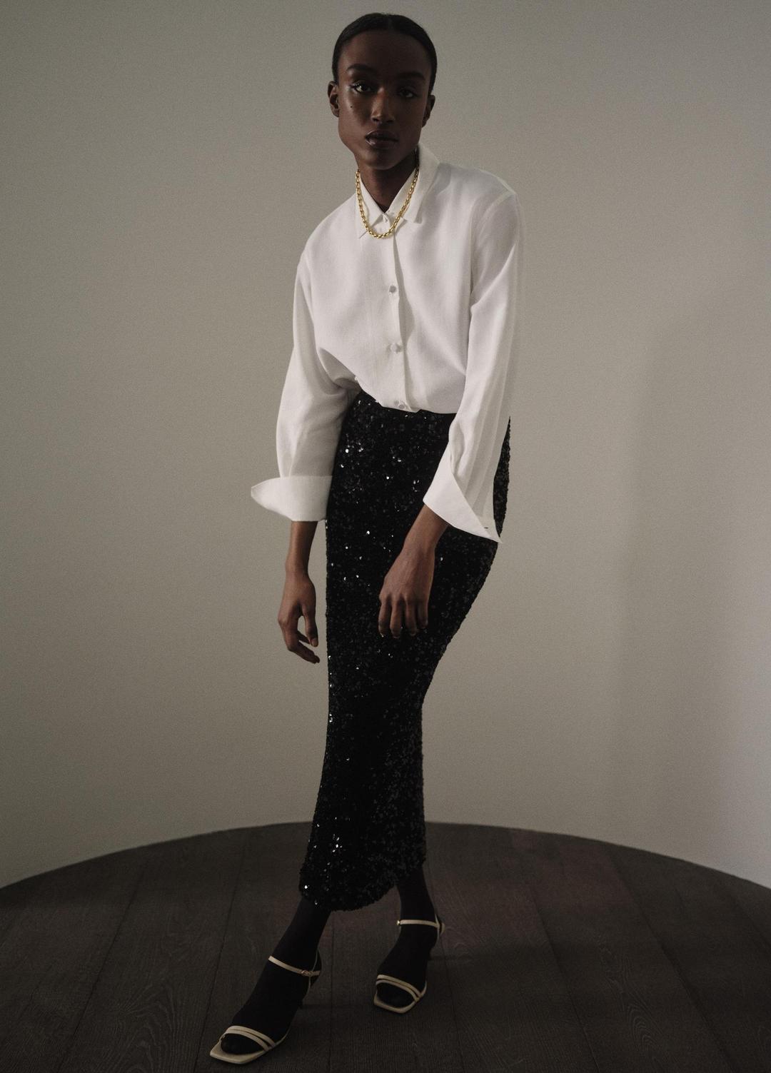 VINCE New - Sequined Velvet Column Skirt in Skirts