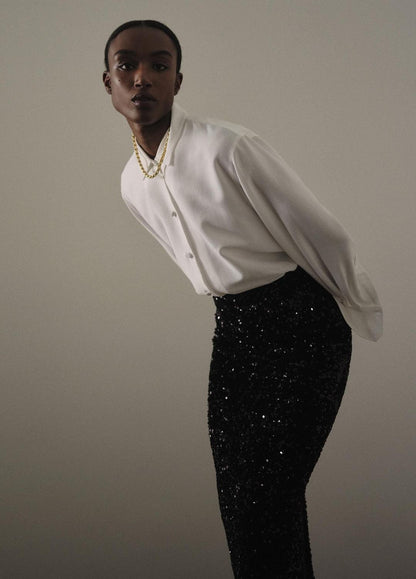VINCE New - Sequined Velvet Column Skirt in Skirts