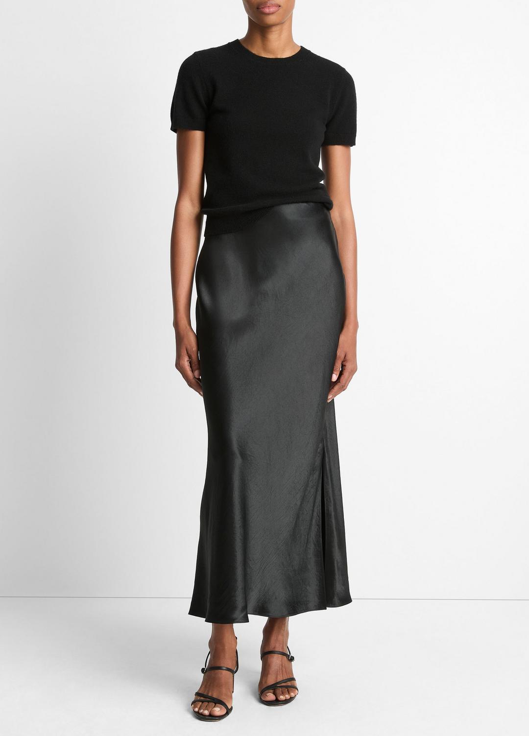 VINCE Best Price - Satin Side-Slit Slip Skirt in Skirts