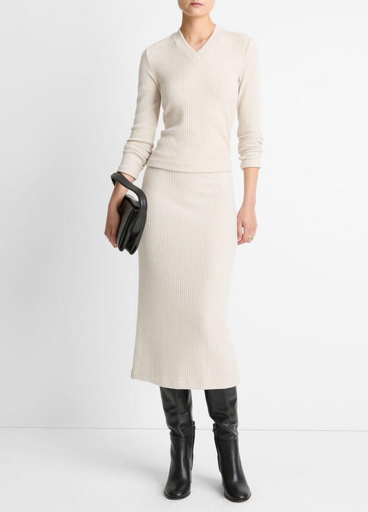 VINCE Value - Cozy Rib Midi Skirt in Skirts