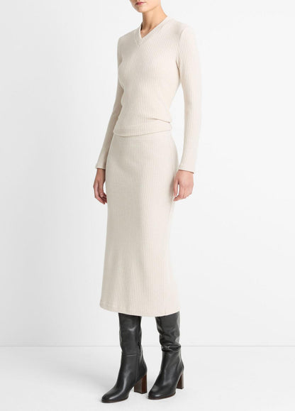 VINCE Value - Cozy Rib Midi Skirt in Skirts